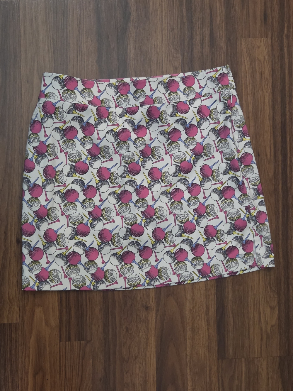 Geometric Pink & White Mini Skirt